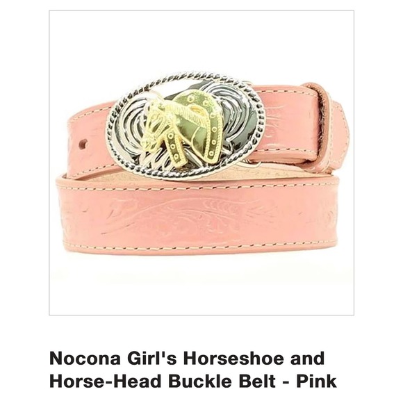 Girls Nocona Horseshoe and Horse head buckle belt Size 20" - Picture 1 of 6